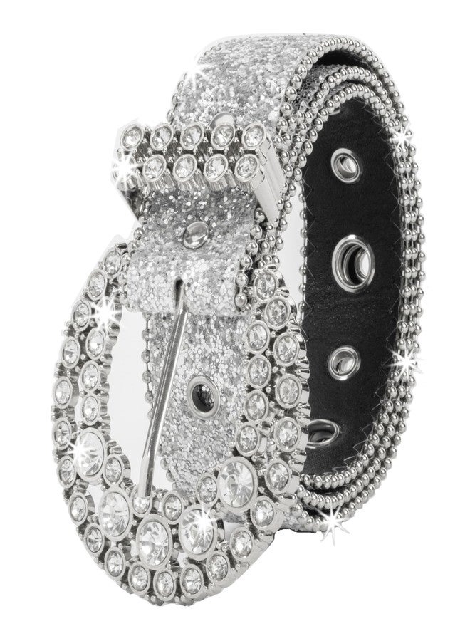 CaySep Women Rhinestone Belt Western Cowgirl Cowboy Bling Studded Leather Belt for Jeans Pants (suit for waist 27-39") - Image 1